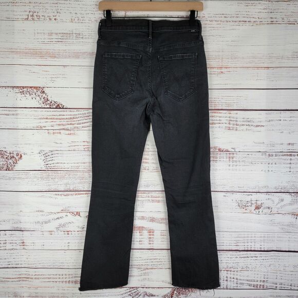 Mother Women's 27 x 26 The Insider Crop Step Fray Jeans Black Not Guilty Boho - Picture 9 of 12